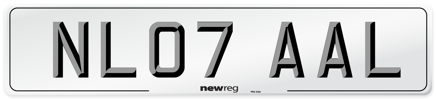 NL07 AAL Number Plate from New Reg